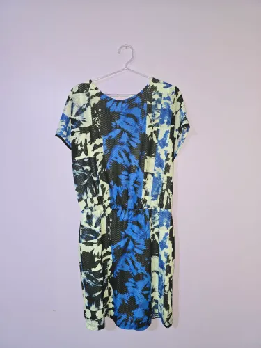 vestido estampado feminino curto em malha texturizada