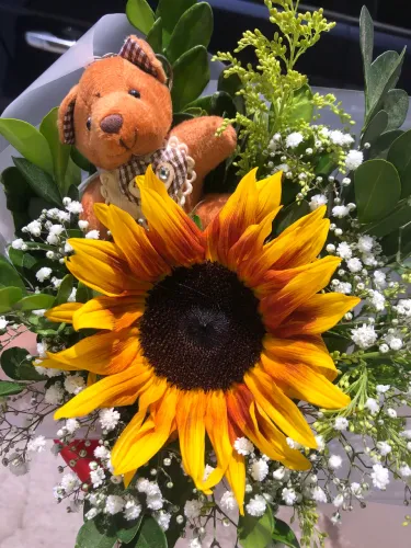 Buquê de uma rosa , mimo de rosa , buquê de flores , buquê românico , buquê presente 