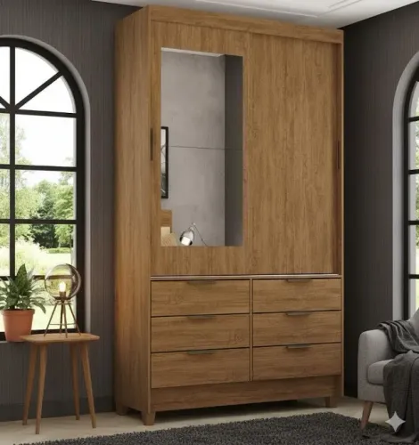 Guarda roupa novo com porta de correr e espelho !