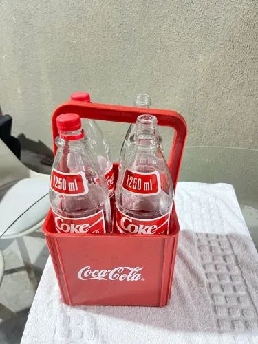 Coca cola retornável 1250 ml vintage kit com 4 garrafas