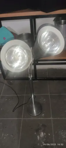 Luminária INOX SPOT dupla 127volts funcionando"LEIA"
