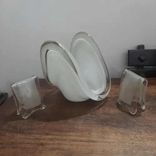 Conjunto de Murano e Vidro opalino