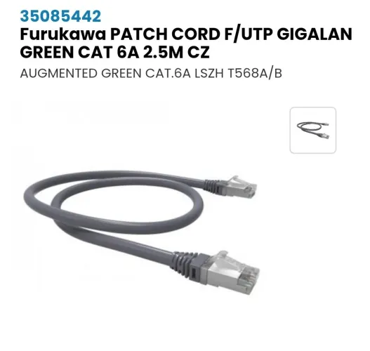 Cabo Patch Cord Cat6A Furukawa GigaLan 2.5m