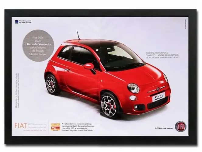 Fiat 500 Sport, Abarth, Lounge - Quadro com propaganda ou matéria original de revista