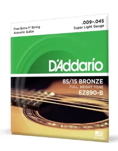 Encordoamento Cordas Violão Aço Daddario 09 010 011 Mi Extra