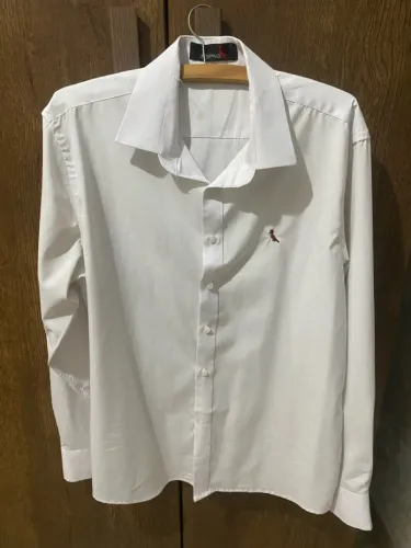 Camisa social branca manga longa - tamanho 3