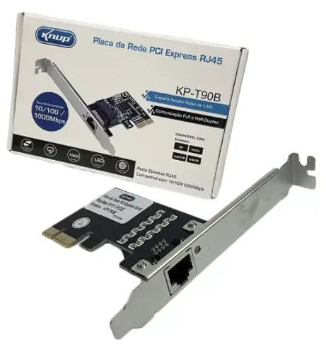 Placa De Rede Pcie Knup KP-T90B 10/100/1000mbps Rj45