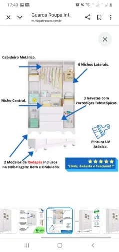 Guarda roupa infantil bebê
