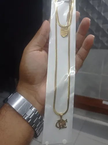 Conjunto Colar e Pulseira Flamengo super Luxo Aço Cirúrgico (antialérgico)