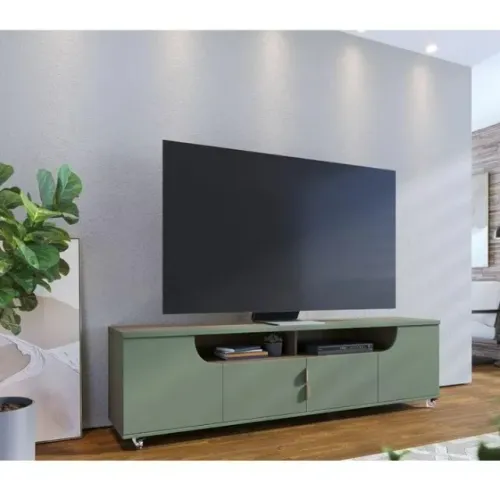 "Sofisticação e Mobilidade: Rack para Sala com Rodízios para TV de até 75? - Montagem Grát