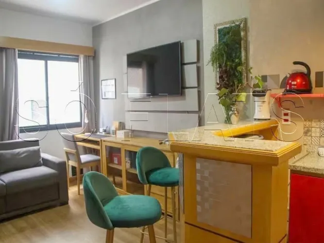 Apto Hampton Park, disponível para locação com 31m², 1 dormitório e 1 vaga de garagem