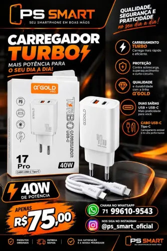 Carregador iPhone 17 pro Max