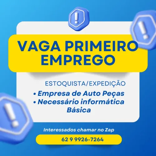Vaga Primeiro Emprego - Não é necessário experiência