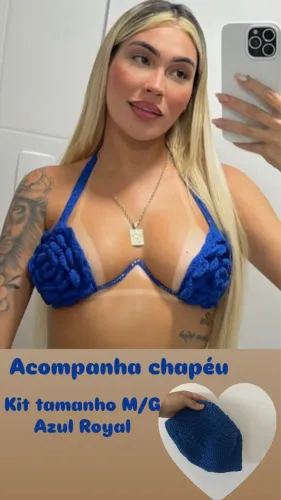 Kit crochê top aro e chapéu 