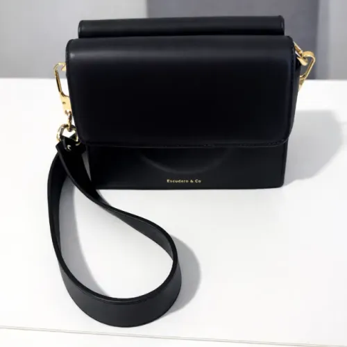 bolsa escudero mini anik preta couro e nobuck