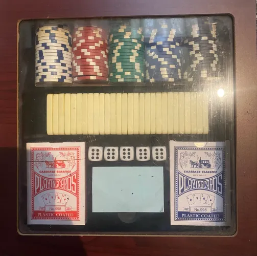 Maleta madeira Poker + Dominó
