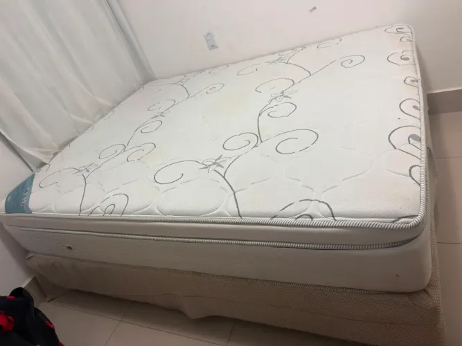 Cama box Ortobom freedom + base + saia brinde 