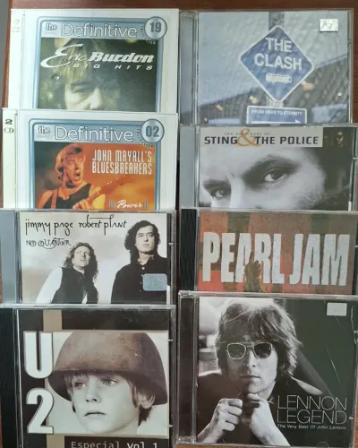 Cds diversos Pearl Jam, Lennon, Sting, The Clash, Eric Burdon, etc
