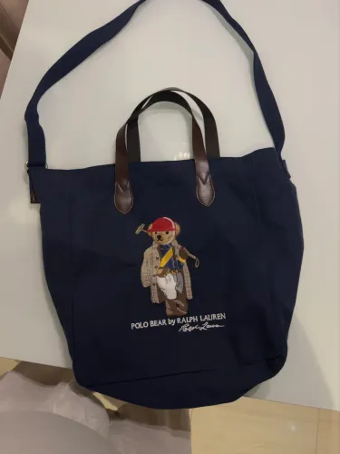 Bolsa Ralph Lauren modelo tote bear em lona com alça em couro nova nunca usada 