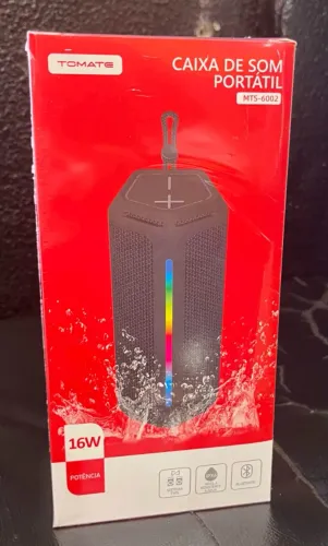 Caixa de Som Bluetooth Portátil Tomate MTS-6002 16W RGB - Resistente à Água IPX6