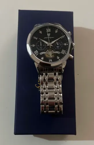 Relógio Luxo Poedagar 938 Silver Black