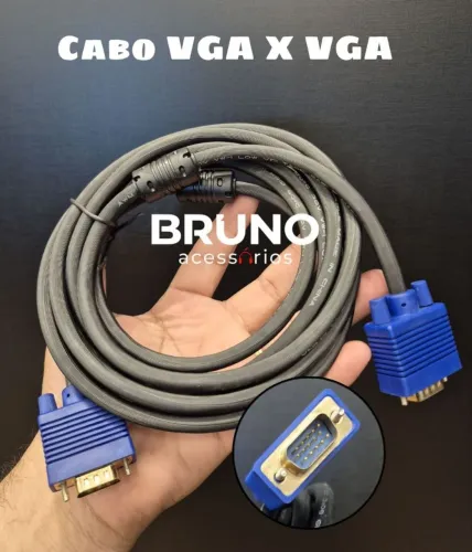 Cabo VGA para monitor e projetor - Macho x Macho (com filtro)