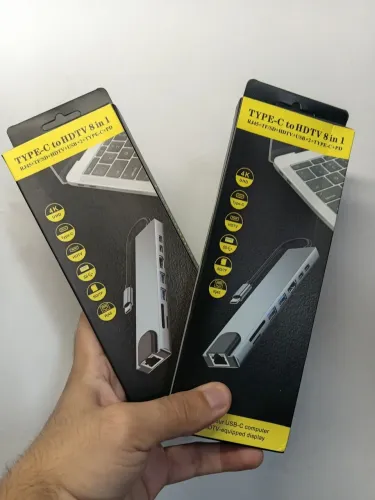 Hub USB Tipo C 8 Portas - Com HDMI e Rede RJ45