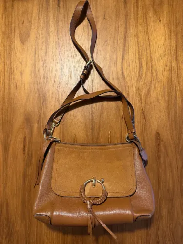 Bolsa See By Chloé Original - Modelo Joan em Couro e Camurça Caramelo