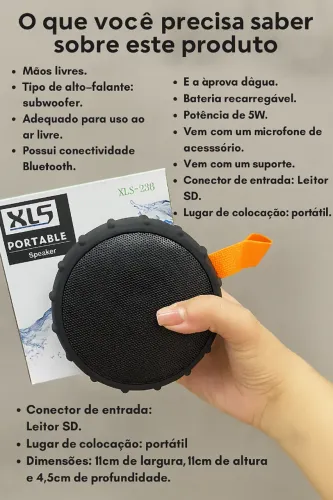  caixa de Som redonda  portátil! bluetooth radio entrada pen drive micro sd
