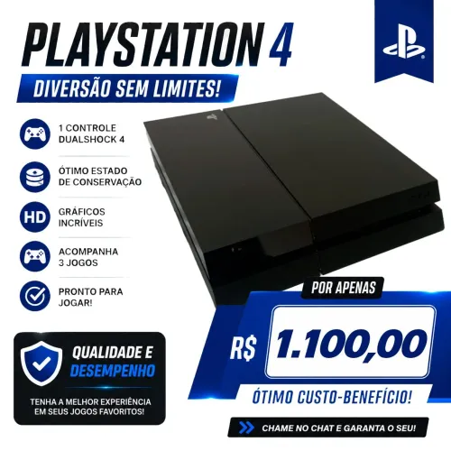 Vendo PS4 Fat 500GB muito novo