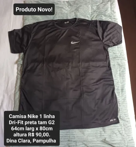 Camisa dry fit masculina preta GG