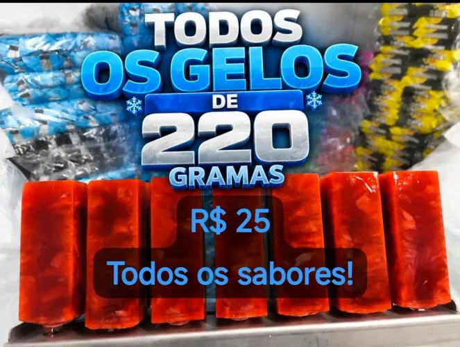 Gelo em Cubo e Gelo Saborizado - Pronta Entrega e Atacado.