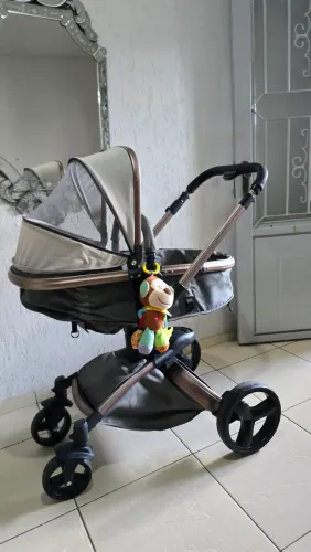 Carrinho de Bebê Galzerado 360° - Kit Completo 3 em 1 (Moisés + Bebê Conforto)