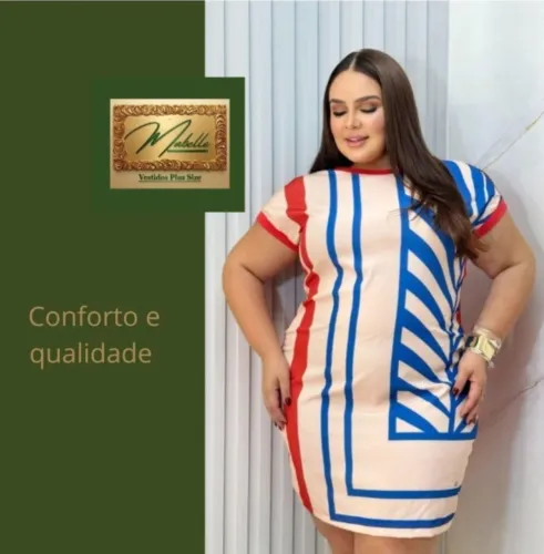 Vestido em Malha Plus Size