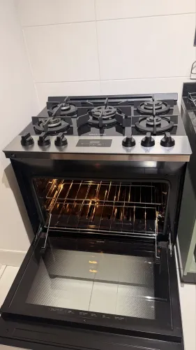 Fogão Brastemp 5 Bocas Inox Turbo Chama BFS5GDR | Pouco Uso