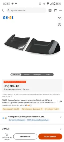 Aerofólio Audi Q5 2018 a 2025