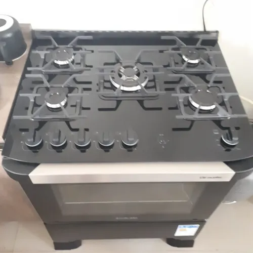 Fogão Mueller 5 Bocas Decorato Vetro G3 Preto Fosco 127V