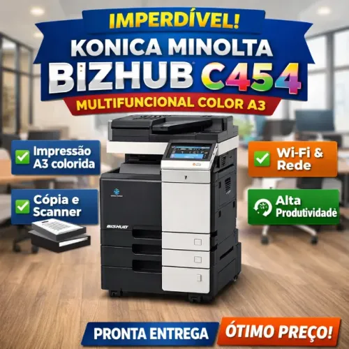 Impressora Multifuncional Konica Minolta Bizhub C454 Color A3 Semi Nova