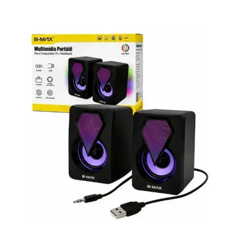 Caixa de Som para Computador Com Iluminação Rgb