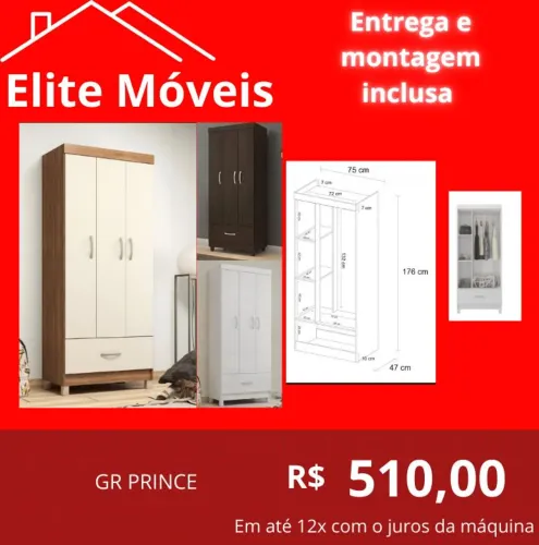 Guarda-Roupa Novo na caixa Com a montagem e a entrega.