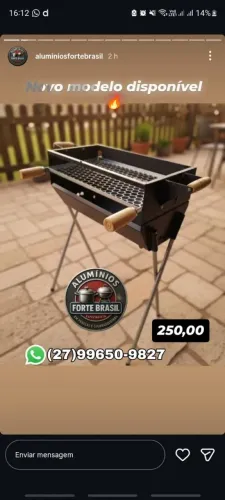 CHURRASQUEIRA GRANDE EM AÇO CARBONO GRELHA INCLUSA - COM 3 NÍVEIS DE GRELHA - NOVA