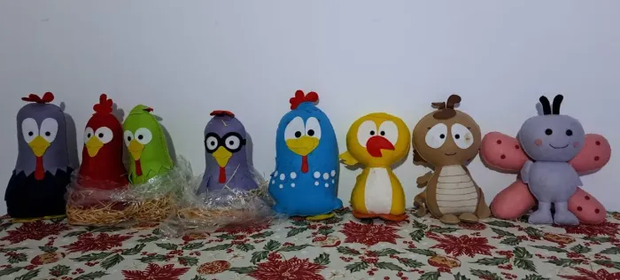 Turma da galinha pitadinha/ 8 Bonecos em feltro