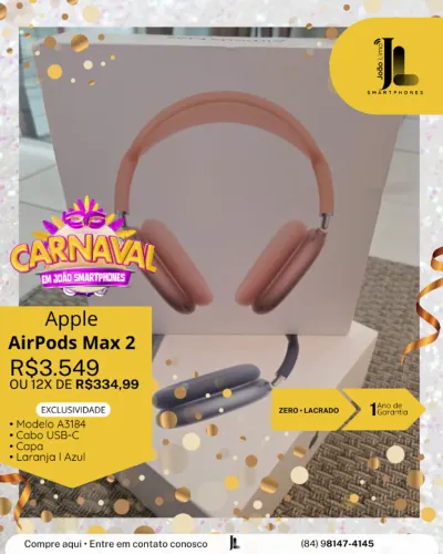 APPLE AIRPODS MAX, COM CASE, USB-C, LACRADO, EXCLUSIVO!