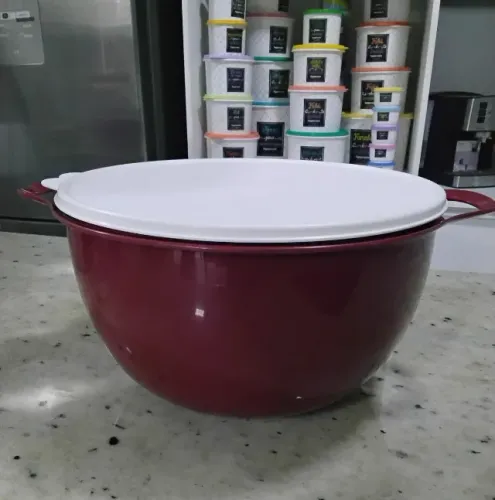 Mega Criativa Vermelha 10 Litros Tupperware Liso Vermelho