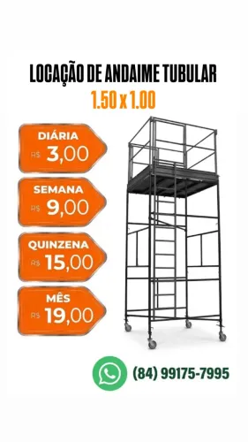 Locação de Andaime Tubular 1.50m x 1.00m - A partir de R$ 3,00/diária