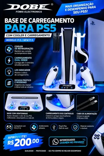 ? BASE MULTIFUNCIONAL DOBE PARA PS5 / PS5 SLIM + VR2