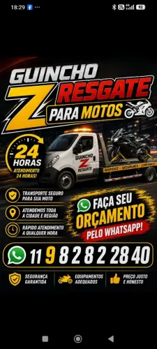 GUINCHO/RESGATE/MOTOS/ FRETES
