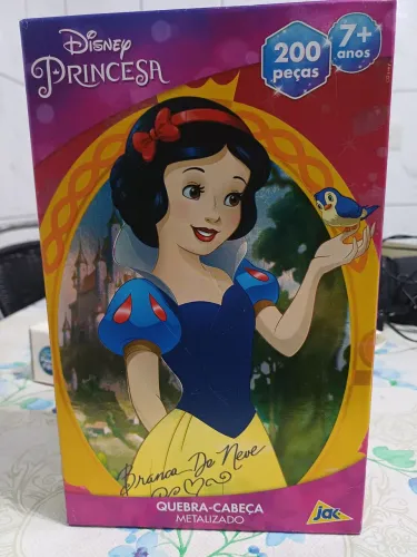 Quebra-cabeça da Branca de Neve da Disney com 200 peças metalizadas