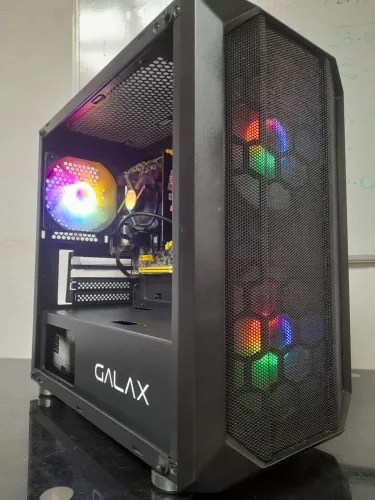PC i3 7°Geração DDR4 HDMI Slot M2 NVMe CPU GAMER GALAX Kit fans 160mm RGB