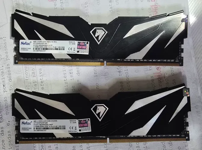 MEMÓRIA RAM 16Gb 2x8GB NETAC SHADOW II